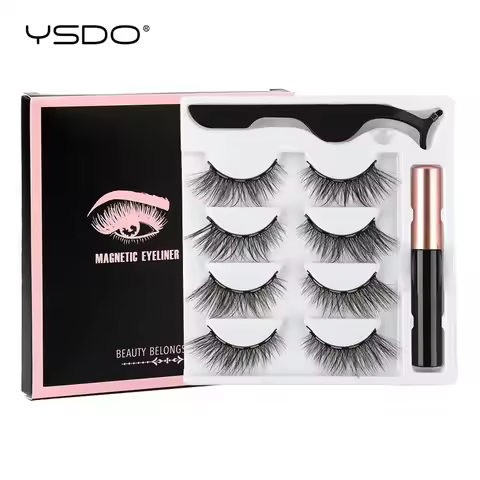 1/3/4 Pcs Magnetic Eyelashes Natural Long 3D Mink Lashes Makeup Soft Magnetic False Eyelashes Eyelin