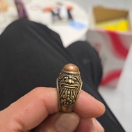 象神金殿阿贊陳，泰國水銀珠食金拉虎銅戒指，老料