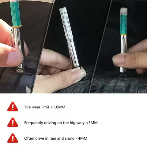 Tire Thread Depth Meter Professional Car Tire Measuring Pen Automotive Tire Depth Gauge Tester 0-32n