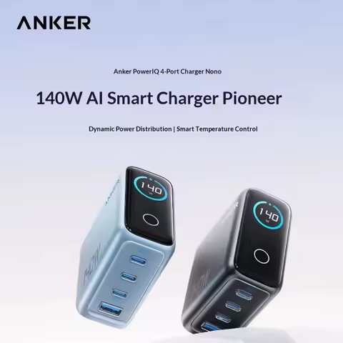 Anker 140w Gan Charger Pd 100w Multi Port Digital Display Ai Temperature Control Fast Charging For M
