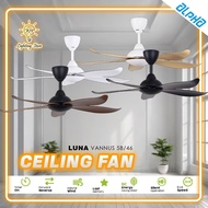 ALPHA VANNUS LUNA 46" CEILING FAN WITH 5 BLADES | LUNA 5B/46 | DC MOTOR REMOTE CONTROL CEILING FAN