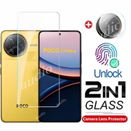 Poco F7 Ultra 5G 2In1 Tempered Glass Full Screen Protector Film with Camera Len Protector For Poco F