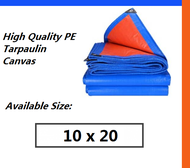 Blue Orange Waterproof Canvas Tarpaulin Sheet Canopy Camping Kanvas Khemah Pasar Malam Penutup Size 10 X 20