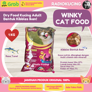 WINKY Cat Food 1 kg Kibble Ikan & Kibble Hati Makanan Kucing No Pork [ JUWIES RADIO KUCING ]