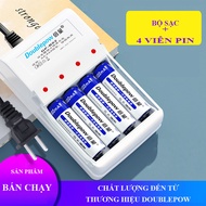 [B02+4AA1200] Combo Bộ sạc pin tiểu DP-B02 và Hộp 4 viên pin AA 1200mAh Doublepow (có hộp đựng pin)