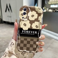 HP VIVO Y72 5G Y52 5G Y75s 5G Phone Case Checkered Flower Pattern Phone Case Shockproof Case Soft Fr