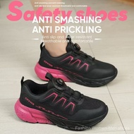 Quality Assurance Rotating Button Work Safety Shoes Women Steel Toe Shoes Protective Sneakers U4AN