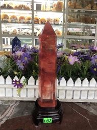 Trụ đá phong thủy trấn thạch đá núi lửa Obsidian đỏ