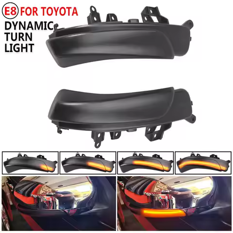 2PCS LED Dynamic Turn Signal Light For Toyota Camry Prius REIZ Wish Mark X Crown Avalon IQ EQ EV SAI