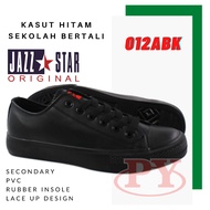 PX37-012ABK -  KASUT SEKOLAH JENAMA PALLAS-X KULIT KASUT HITAM BERTALI ( SCHOOL SHOE LACE BLACK PALL