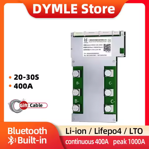 ANT Smart BMS 20S to 30S Li-ion Lifepo4 Lto Battery 60V 72V 84V 96V BT Built-in Continuous 400A peak