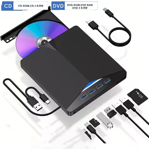 Deepfox USB 3.1 Type C/USB3.0 External CD DVD RW Optical Drive DVD Burner DVD Writer Super Drive For