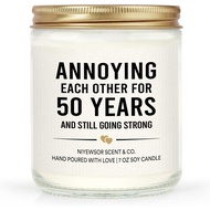 Niyewsor 50th Wedding Anniversary Couple Gifts, 50th Anniversary Candle Gifts for Couple, Parents, H
