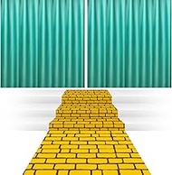 Tegeme 1 Pcs 4.5 x 9 ft Yellow Brick Floor Runner Brick Wallpaper Backdrop Carpet with 2 Pcs Green C