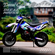 Yamaha WR 155 R Full Body Custom Design Decal - Supermoto WR155 Decal - WR155 Striping Sticker