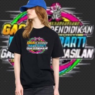 T-shirt cowok lengan panjang hitam kata kata gagal di pendidikan bukan berarti gagal di penghasilan 