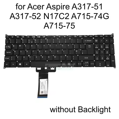 UK GB Spanish Keyboard for Acer Aspire A317-51 A317-52 N17C2 A317-33 N19C5 A715-74G A715-75 A715-75G