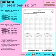 Latihan Matematik PDF | Bahagi 4 Digit | Matematik Tahun 4 | Math Worksheet Grid Sekolah Rendah