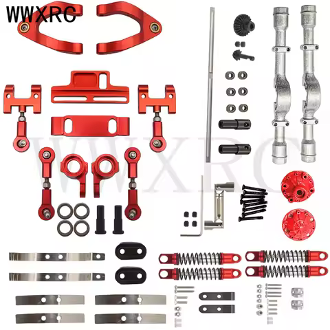 WPL D12 Metal Rear Axle Kit Front Rear Shock Absorber Leaf Springs Steering Cup Upper Lower Swing Ar