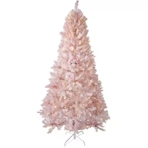 6.5ft Pre-Lit Artificial Christmas Tree, Slim PVC - 250 Warm White LED Lights, 8 Lighting Modes - 81