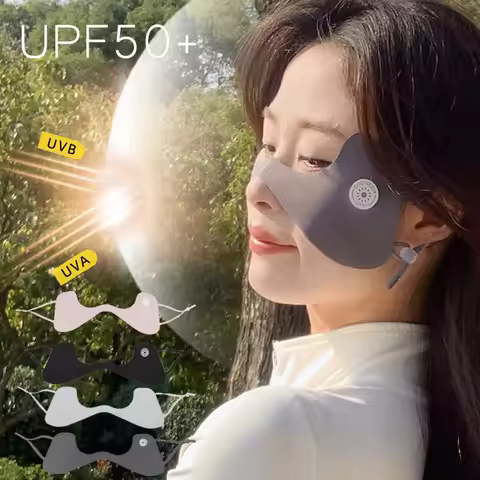 Summer Ice Silk Mask Sunscreen Face Scarf Solid Color Sunscreen Eye Patches UV Protection Sunscreen 