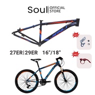 SOUL MTB Frame 27.5er/29erx16/17/18 Mountain Bike Aluminum Mechanical Disc Brake Alloy Frame Frame