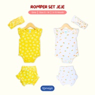 3-15 MONTHS BABY SET JEJE BABY ROMPER INCLUDING HEADBAND by LITTLE KODA (3 IN 1 SET) (SNI) newborn b