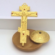 Christian Orthodox Cross Handmade - Antique Brass Home Altar Decor, Church Blessing Gift, Auto Bless