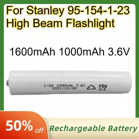 1/2A Lithium-ion Battery 1600mAh 1000mAh 3.6V for Stanley 95-154-1-23 High Beam Flashlight Rechargea