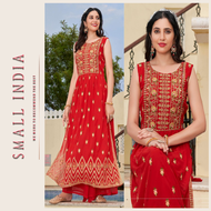 {**ส่งฟรี**} SMALL INDIA 🌷 Party Special Long Kurti Set 🌷 Kurti Plazzo Set