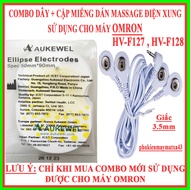 Combo dây điện xung và miếng dán mɑssage điện xung sử dụng cho máy Omron HV-F127 HV-F128...
