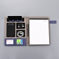 A4 Multifunctional Business Folder Leather Sales Folder Contract Folder Backing Board with Card Slot