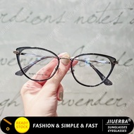 (JIUERBA) Cat Eye Men Women Plastic Eyeglasses Retro Fashion Eyeglasses