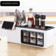 Wall Mount Storage Box Organizer Rack for Kitchen Spices