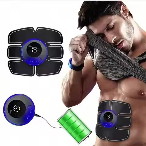 EMS Muscle Stimulator Training Device For Abs And Arms Workout, Home Fitness Equipment For Men