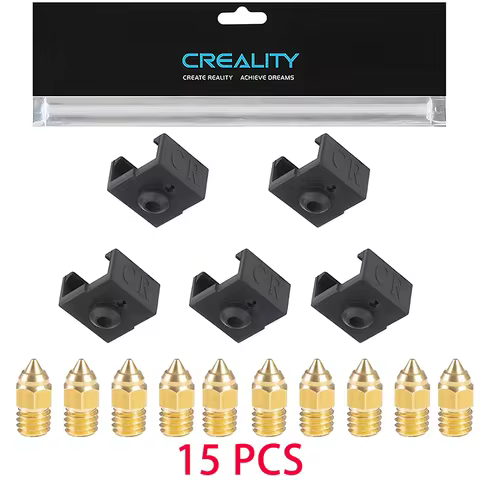 Creality Original Ender 3 V2 Neo 5pcs Silicone Sock and 10pcs Nozzle,for Ender3 Neo/V2 Neo/Ender3 Ma