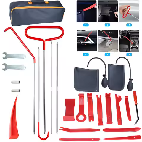 Car Window Door Emergency Open Key Lost Lock Out Unlock Auto Tools Kit Air Wedge Bag Pump Open Unloc