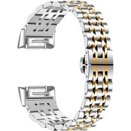 Straps Compatible with Fitbit Charge 6 Strap for Women Men, Metal Stainless Steel Replacement Watch 