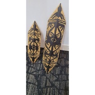 Terabai Kayu wood wooden shield Borneo sarawak Malaysia iban dayak bidayuh traditional aboriginal Or