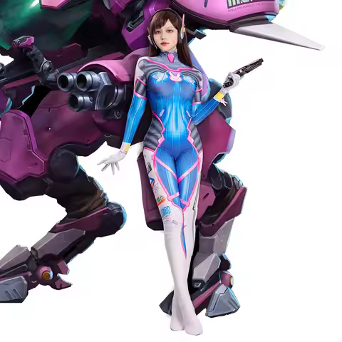 Overwatch OW D.Va DVa Hana Song Zentai Jumpsuit Cosplay Costume