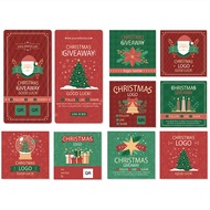 Christmas Gift Wrapping Small Stickers Customized Influencer Apple Gift Box Souvenirs Handbags Milk Tea Baking Creative Cartoon Santa Snowman Elk Happy Eve Labels Stickers