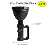 Đèn pin cầm tay siêu sáng chiếu xa 1000m chống thấm nước có chân đế W590 và w591