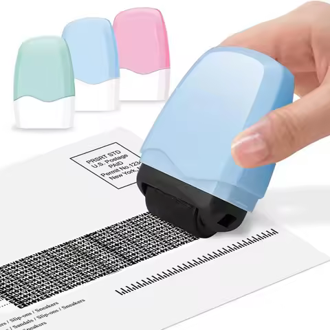 Identity-Theft Protection Roller Stamps Reusable Refillable Ink Extra Wide Coverage Design Express-D