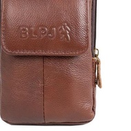 Leather Black Brown Vertical Standing Phone Waist Bag 5 Inch 6 Inch