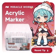 Miracle Works Acrylic Marker Pens 36/48/60/80/120 colors (90% More Ink) Pen cap with numbers, Colori