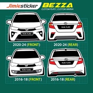 Sticker Kereta Bezza, Sticker Belakang, Perodua Bezza, Custom Sticker, Vinyl Cutting, Car Sticker.