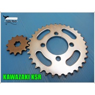 FRONT 420-13T & REAR 420-34T SPROCKET SET Fit For KAWASAKI KSR // 13 Teeth 34