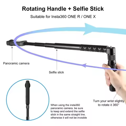 Invisible Selfie Stick for Insta360 X3 Rotating Bullet Time Handheld Tripod for Insta 360 ONE X2 ONE