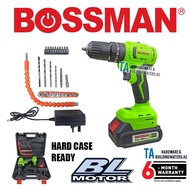 BOSSMAN BHD-777 BRUSHLESS HAMMER DRIVER DRILL 20V 2.0AH ALAT KUASA