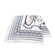 愛馬仕 Carre 140 馬車車輪圍巾披肩絲巾披肩圍巾圍巾圍巾真絲羊絨灰色二手